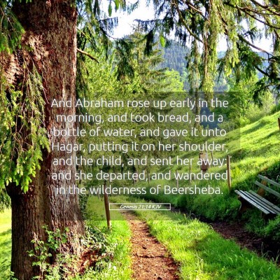 Picture 05 - Genesis 21:14 KJV - And Abraham rose up early in the morning, and - Bible Verse Picture