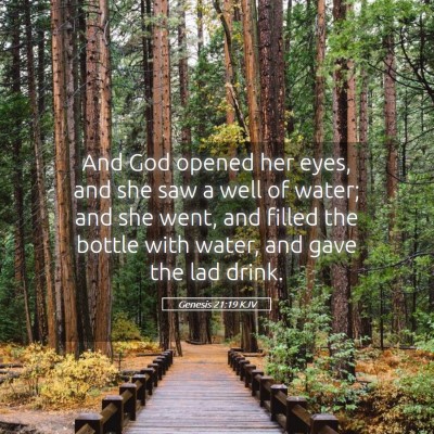 Picture 05 - Genesis 21:19 KJV - And God opened her eyes, and she saw a well of - Bible Verse Picture