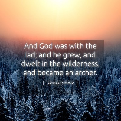 Picture 05 - Genesis 21:20 KJV - And God was with the lad; and he grew, and dwelt - Bible Verse Picture