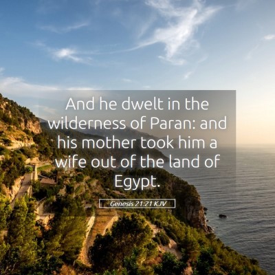 Picture 05 - Genesis 21:21 KJV - And he dwelt in the wilderness of Paran: and his - Bible Verse Picture