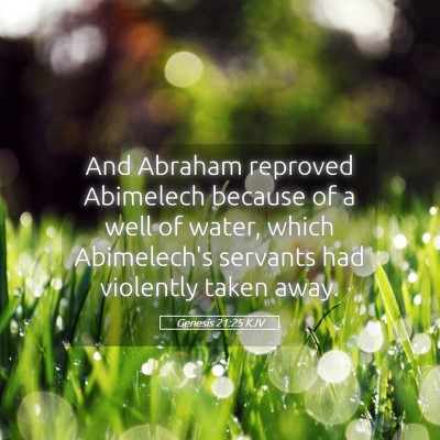 Picture 05 - Genesis 21:25 KJV - And Abraham reproved Abimelech because of a well - Bible Verse Picture