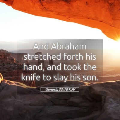 Picture 05 - Genesis 22:10 KJV - And Abraham stretched forth his hand, and took - Bible Verse Picture
