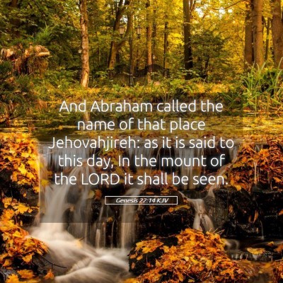 Picture 05 - Genesis 22:14 KJV - And Abraham called the name of that place - Bible Verse Picture