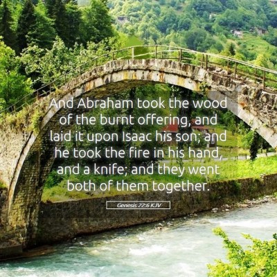 Picture 05 - Genesis 22:6 KJV - And Abraham took the wood of the burnt offering, - Bible Verse Picture