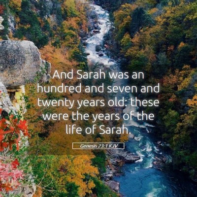 Picture 05 - Genesis 23:1 KJV - And Sarah was an hundred and seven and twenty - Bible Verse Picture