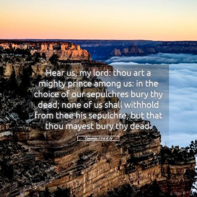 Picture 05 - Genesis 23:6 KJV - Hear us, my lord: thou art a mighty prince among - Bible Verse Picture