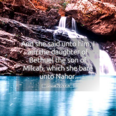 Picture 05 - Genesis 24:24 KJV - And she said unto him, I am the daughter of - Bible Verse Picture