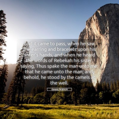 Picture 05 - Genesis 24:30 KJV - And it came to pass, when he saw the earring and - Bible Verse Picture