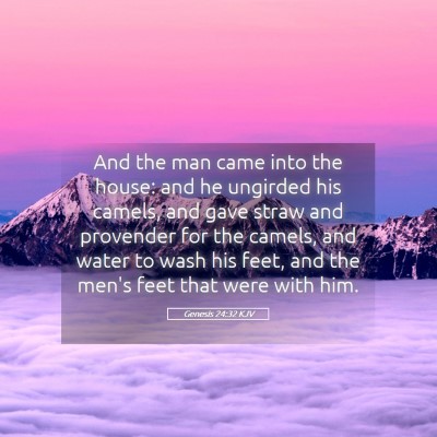 Picture 05 - Genesis 24:32 KJV - And the man came into the house: and he ungirded - Bible Verse Picture