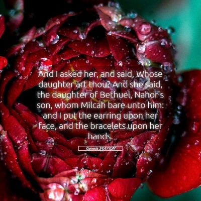 Picture 05 - Genesis 24:47 KJV - And I asked her, and said, Whose daughter art - Bible Verse Picture