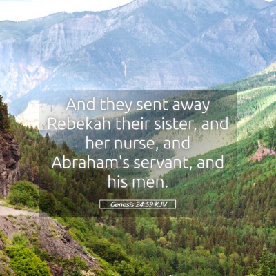 Picture 05 - Genesis 24:59 KJV - And they sent away Rebekah their sister, and her - Bible Verse Picture