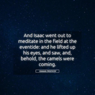 Picture 05 - Genesis 24:63 KJV - And Isaac went out to meditate in the field at - Bible Verse Picture