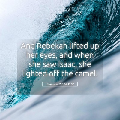 Picture 05 - Genesis 24:64 KJV - And Rebekah lifted up her eyes, and when she saw - Bible Verse Picture