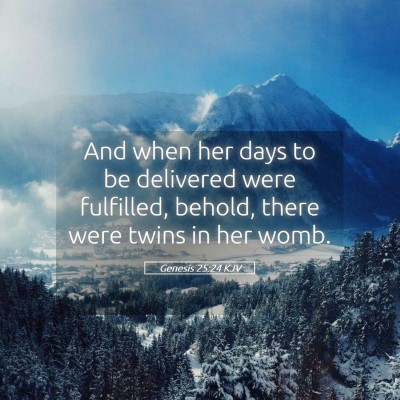 Picture 05 - Genesis 25:24 KJV - And when her days to be delivered were fulfilled, - Bible Verse Picture