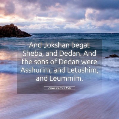 Picture 05 - Genesis 25:3 KJV - And Jokshan begat Sheba, and Dedan. And the sons - Bible Verse Picture