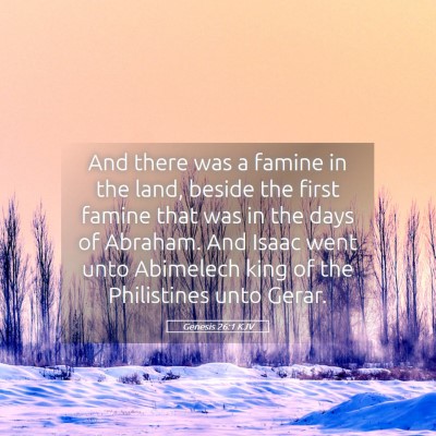 Picture 05 - Genesis 26:1 KJV - And there was a famine in the land, beside the - Bible Verse Picture