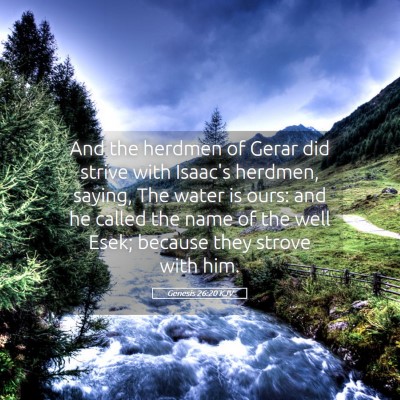 Picture 05 - Genesis 26:20 KJV - And the herdmen of Gerar did strive with Isaac's - Bible Verse Picture