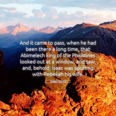 Picture 05 - Genesis 26:8 KJV - And it came to pass, when he had been there a - Bible Verse Picture