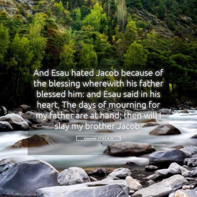 Picture 05 - Genesis 27:41 KJV - And Esau hated Jacob because of the blessing - Bible Verse Picture