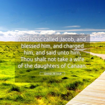 Picture 05 - Genesis 28:1 KJV - And Isaac called Jacob, and blessed him, and - Bible Verse Picture