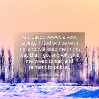 Picture 05 - Genesis 28:20 KJV - And Jacob vowed a vow, saying, If God will be - Bible Verse Picture
