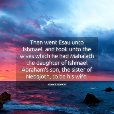 Picture 05 - Genesis 28:9 KJV - Then went Esau unto Ishmael, and took unto the - Bible Verse Picture