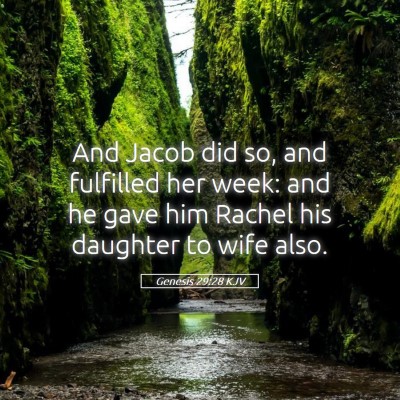 Picture 05 - Genesis 29:28 KJV - And Jacob did so, and fulfilled her week: and he - Bible Verse Picture