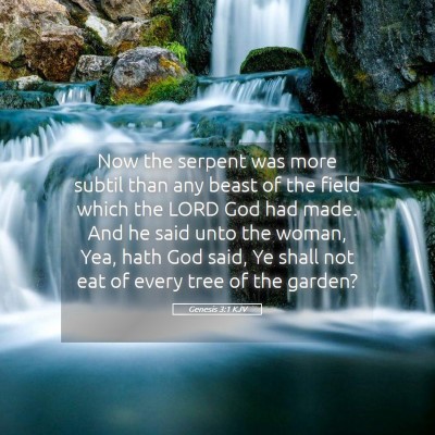 Picture 05 - Genesis 3:1 KJV - Now the serpent was more subtil than any beast of - Bible Verse Picture