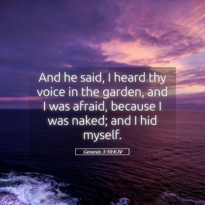 Picture 05 - Genesis 3:10 KJV - And he said, I heard thy voice in the garden, and - Bible Verse Picture