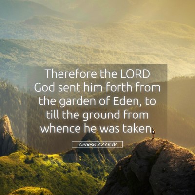 Picture 05 - Genesis 3:23 KJV - Therefore the LORD God sent him forth from the - Bible Verse Picture