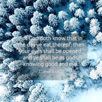 Picture 05 - Genesis 3:5 KJV - For God doth know that in the day ye eat thereof, - Bible Verse Picture
