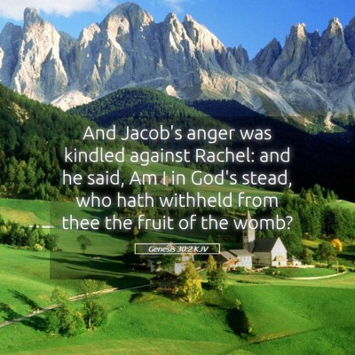 Picture 05 - Genesis 30:2 KJV - And Jacob's anger was kindled against Rachel: and - Bible Verse Picture