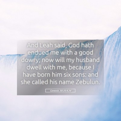 Picture 05 - Genesis 30:20 KJV - And Leah said, God hath endued me with a good - Bible Verse Picture