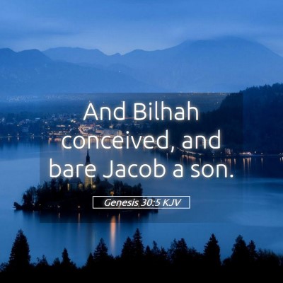 Picture 05 - Genesis 30:5 KJV - And Bilhah conceived, and bare Jacob a - Bible Verse Picture
