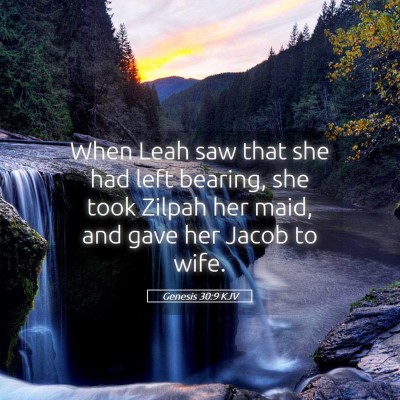Picture 05 - Genesis 30:9 KJV - When Leah saw that she had left bearing, she took - Bible Verse Picture