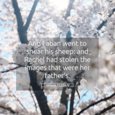 Picture 05 - Genesis 31:19 KJV - And Laban went to shear his sheep: and Rachel had - Bible Verse Picture