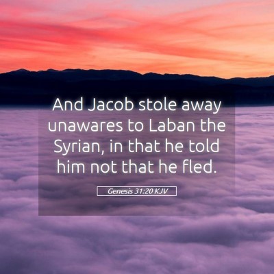 Picture 05 - Genesis 31:20 KJV - And Jacob stole away unawares to Laban the - Bible Verse Picture