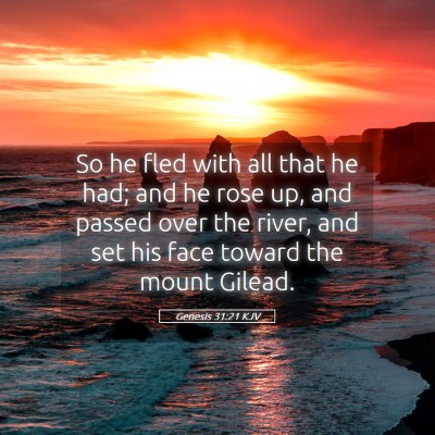 Picture 05 - Genesis 31:21 KJV - So he fled with all that he had; and he rose up, - Bible Verse Picture