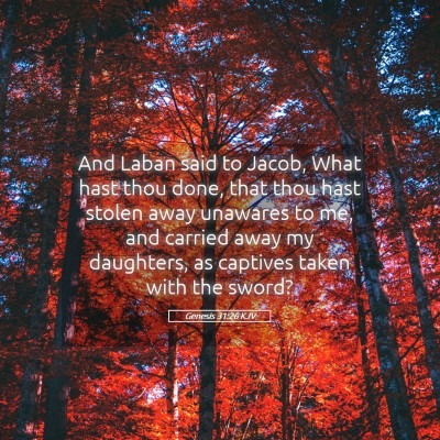 Picture 05 - Genesis 31:26 KJV - And Laban said to Jacob, What hast thou done, - Bible Verse Picture