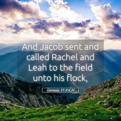 Picture 05 - Genesis 31:4 KJV - And Jacob sent and called Rachel and Leah to the - Bible Verse Picture