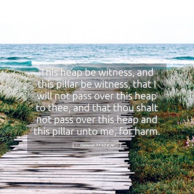 Picture 05 - Genesis 31:52 KJV - This heap be witness, and this pillar be witness, - Bible Verse Picture