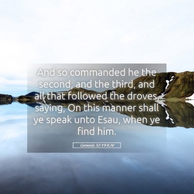 Picture 05 - Genesis 32:19 KJV - And so commanded he the second, and the third, - Bible Verse Picture