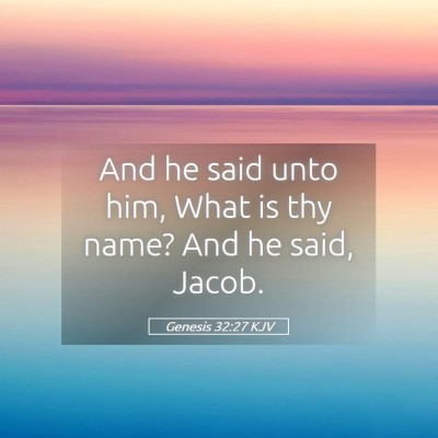 Picture 05 - Genesis 32:27 KJV - And he said unto him, What is thy name? And he - Bible Verse Picture