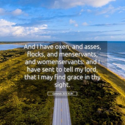 Picture 05 - Genesis 32:5 KJV - And I have oxen, and asses, flocks, and - Bible Verse Picture