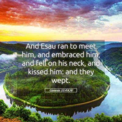 Picture 05 - Genesis 33:4 KJV - And Esau ran to meet him, and embraced him, and - Bible Verse Picture
