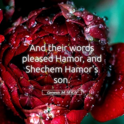 Picture 05 - Genesis 34:18 KJV - And their words pleased Hamor, and Shechem - Bible Verse Picture