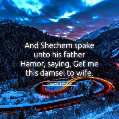 Picture 05 - Genesis 34:4 KJV - And Shechem spake unto his father Hamor, saying, - Bible Verse Picture