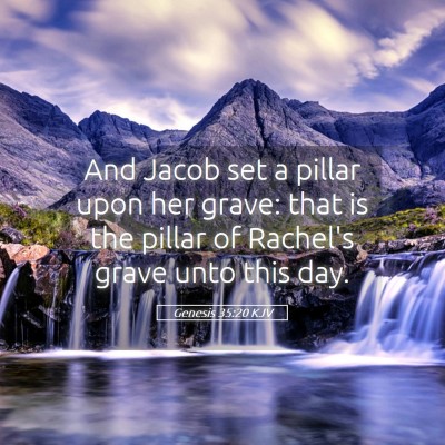 Picture 05 - Genesis 35:20 KJV - And Jacob set a pillar upon her grave: that is - Bible Verse Picture
