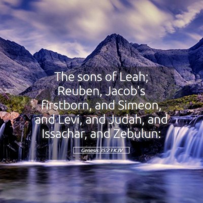 Picture 05 - Genesis 35:23 KJV - The sons of Leah; Reuben, Jacob's firstborn, and - Bible Verse Picture
