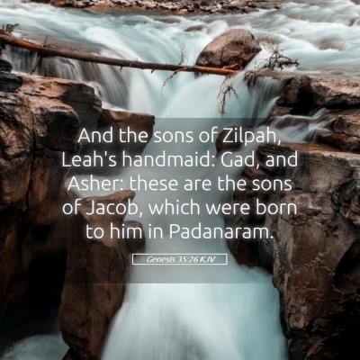 Picture 05 - Genesis 35:26 KJV - And the sons of Zilpah, Leah's handmaid: Gad, and - Bible Verse Picture